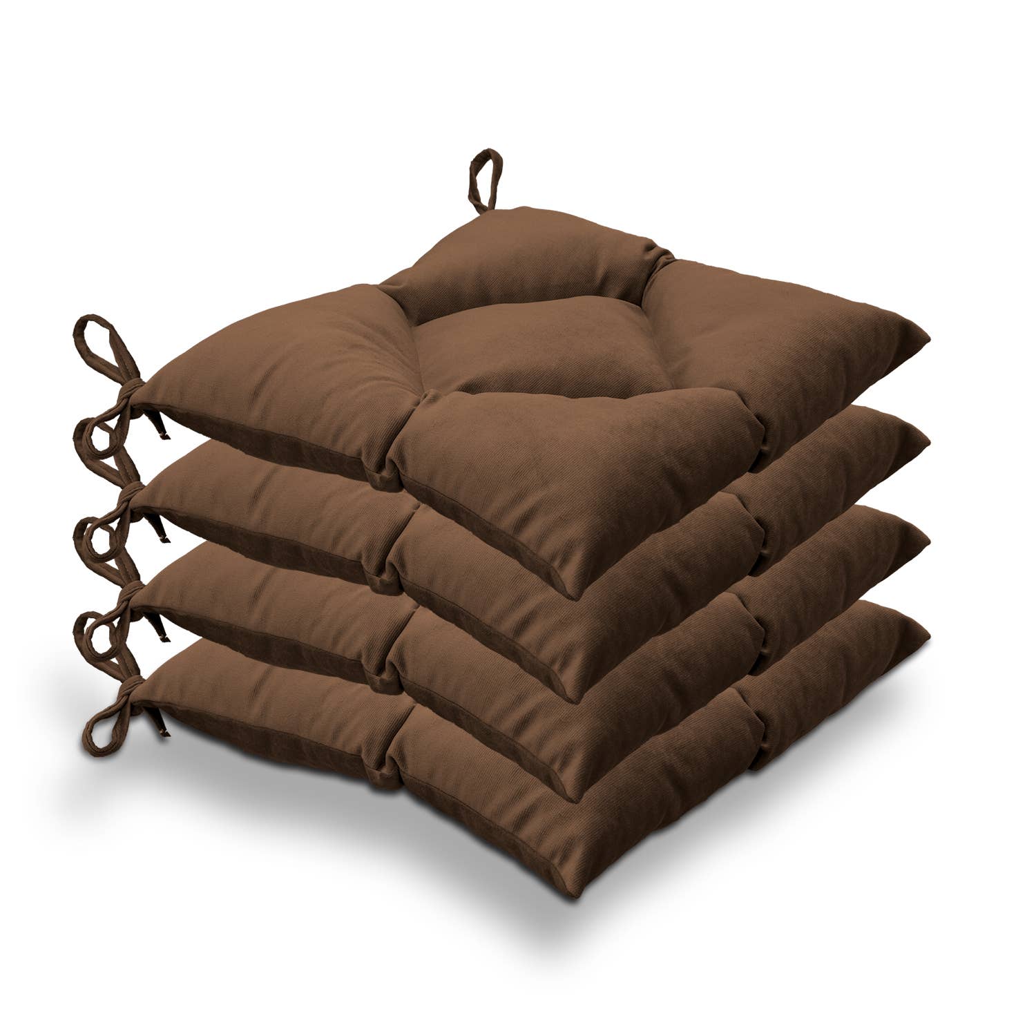 CASASRO - Venta al por mayor Cojines para sillas - CASASRO® Cojines para sillas de comedor | Juego de 4 de 40x40 cm | Tela de terciopelo suave lavable en 9 colores | Cojines con lazos para sujetar1