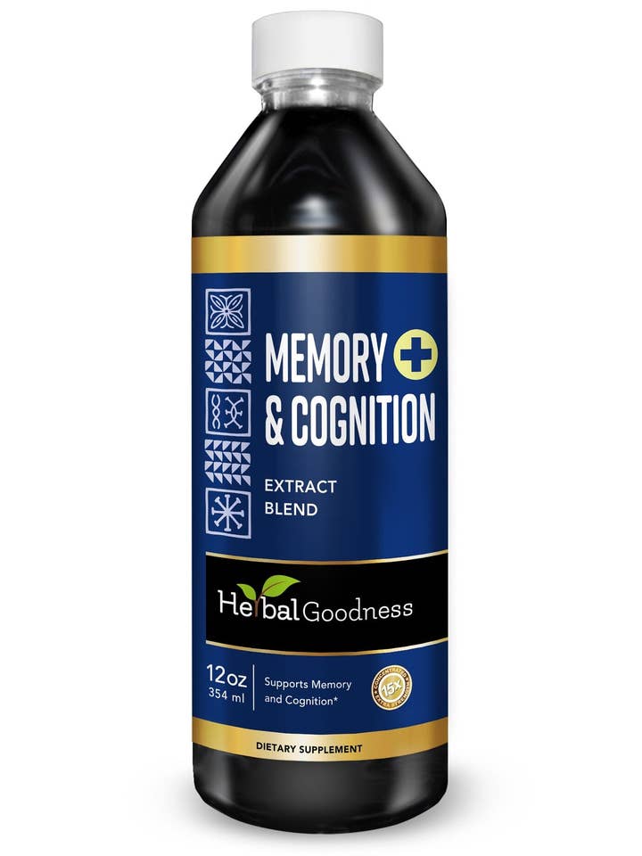 Memory and Cognition Liquid Extract- 12oz- Herbal Goodness for wholesale by Herbal Goodness