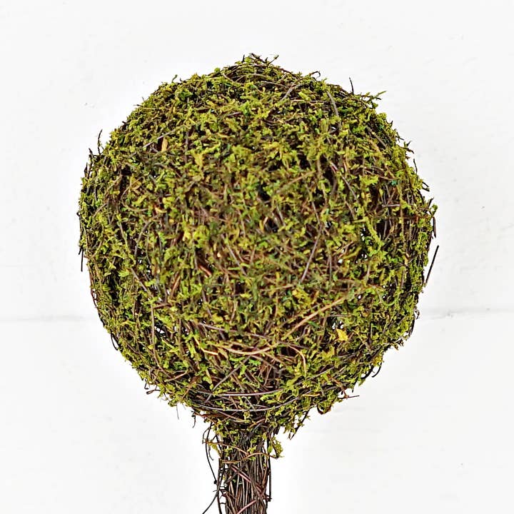 Holiday Depot Inc. - Wholesale Christmas Decoration - M30955- Moss Twig Ball with Stick-5inD x12inL-Mossy1