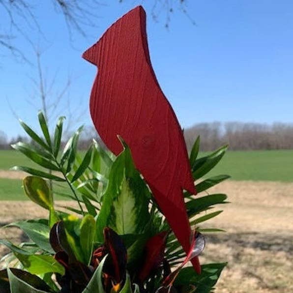 Floral Picks Cardinal Wooden Bird Cutout Pick for Centerpieces or Planters or Bouquets for wholesale by Heartfelt Giver LLC