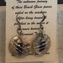 Essence of Fire & Sea - Wholesale Dangle Earrings - Beach Glass / Sea Glass on Abalone Earrings6