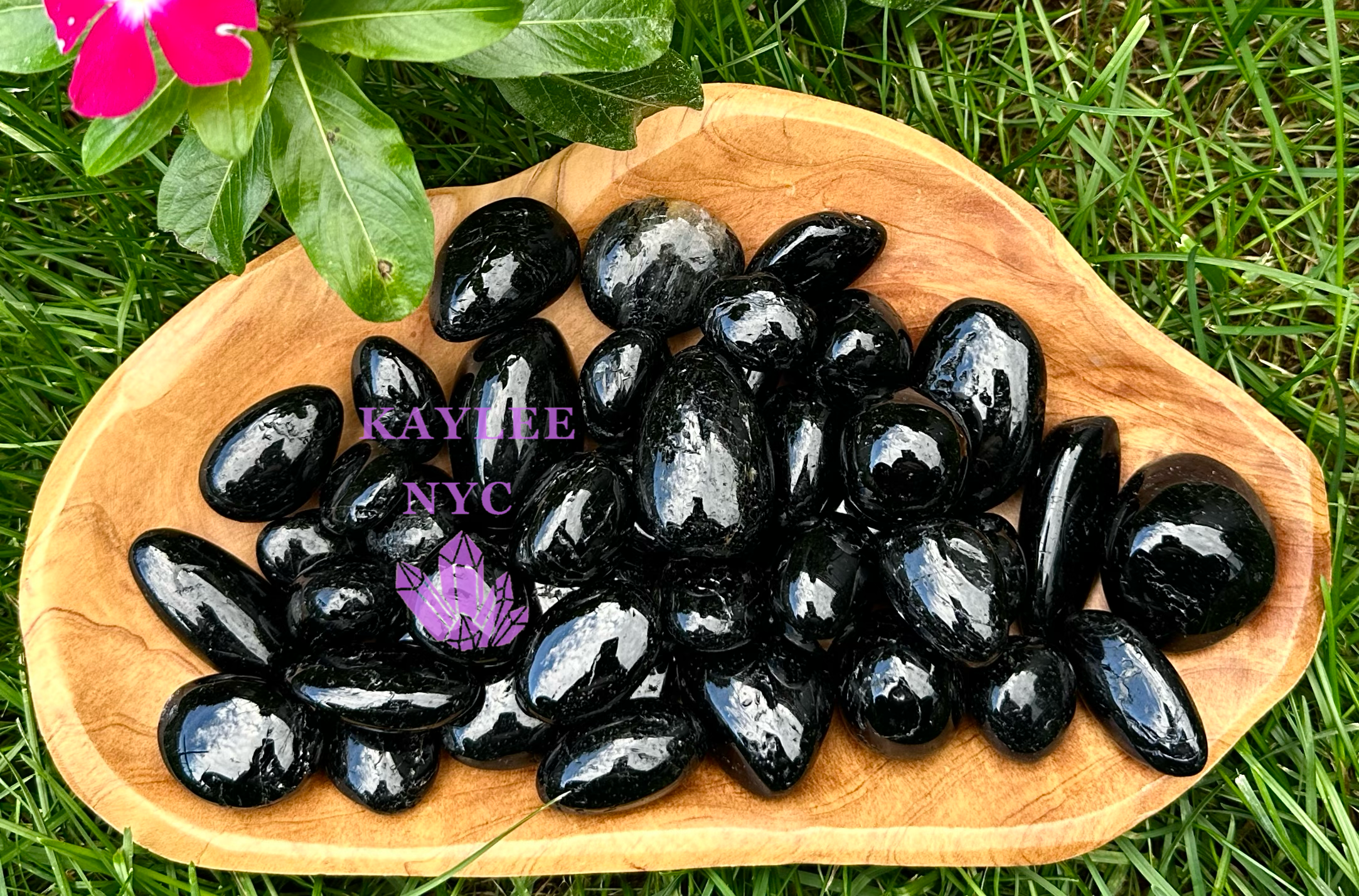 KayleeNYC - Wholesale Spiritual Stone/Crystal - 2 Lbs Natural Black Tourmaline Tumble Healing Energy1