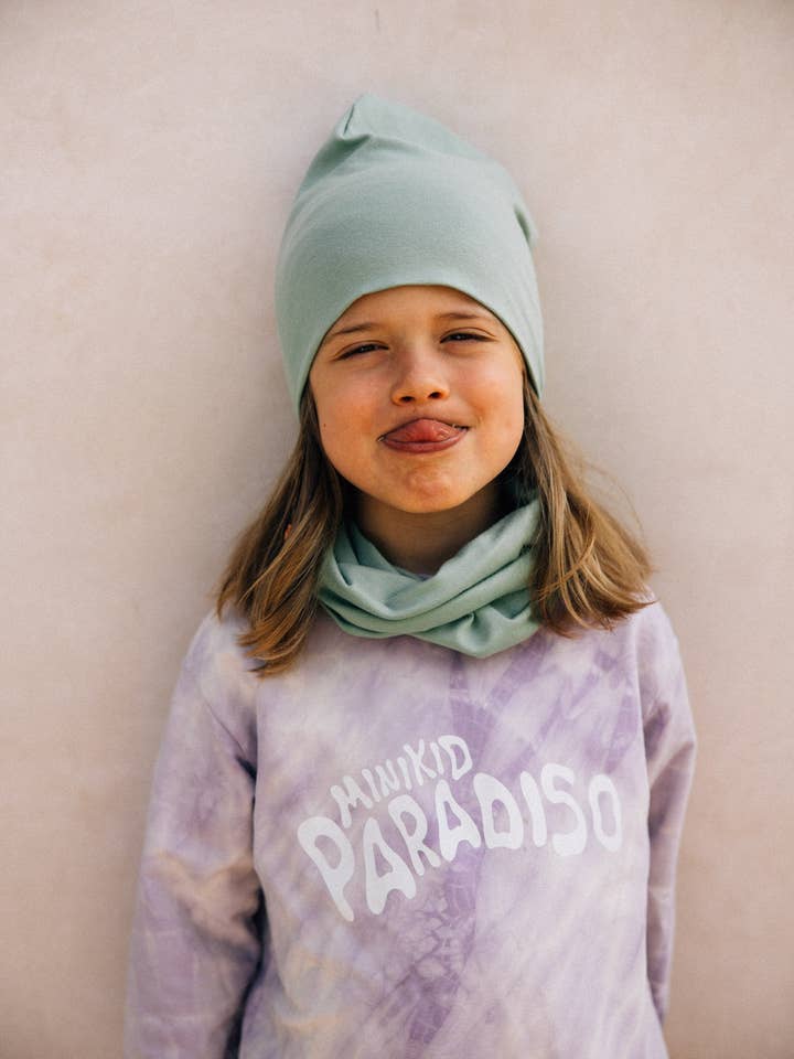 Snood bio vintage menthe pour la vente par Looks by Luks