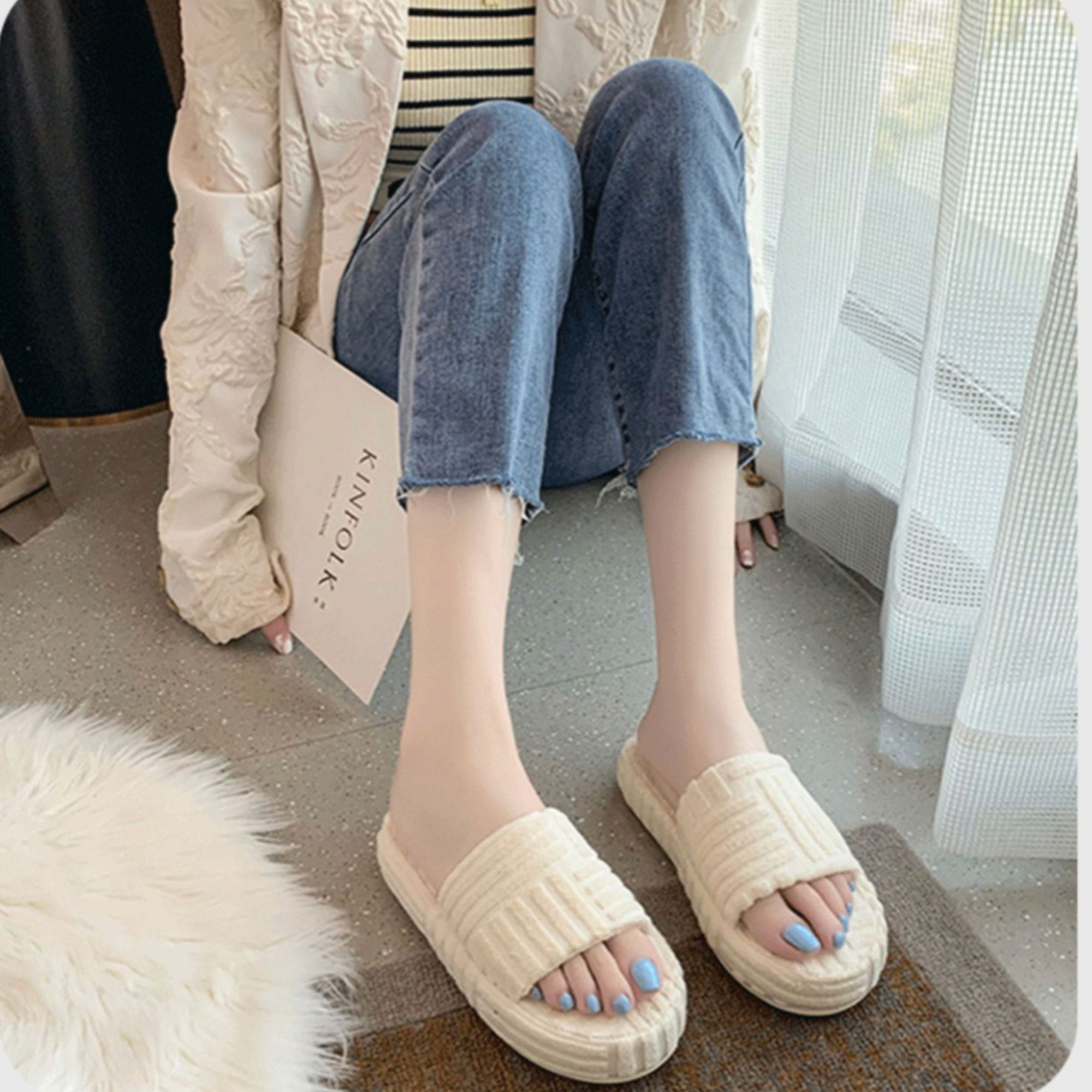 DrifWoo - Vente Chaussons – femme - Sandales élégantes pour femmes, pantoufles de maison, chaussures d'été pour femmes8