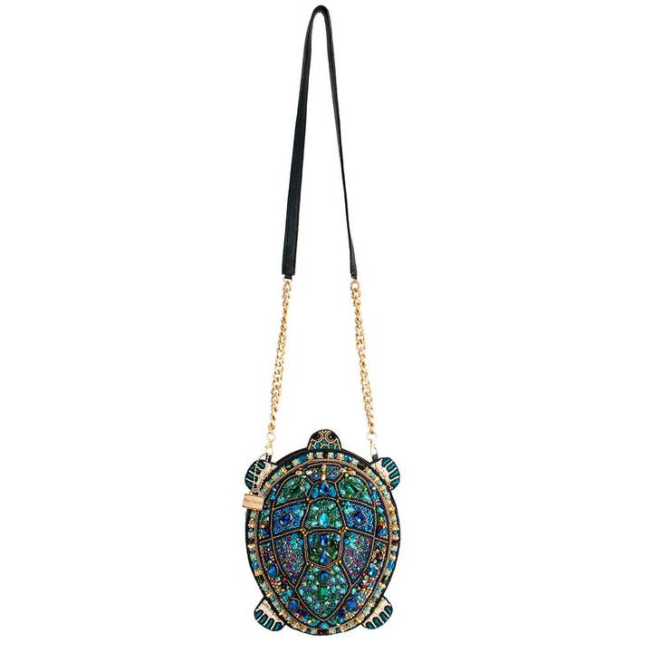 Mary Frances Accessories - Wholesale Crossbody Bag - Women's - Wave Rider Beaded Turtle Crossbody Handbag