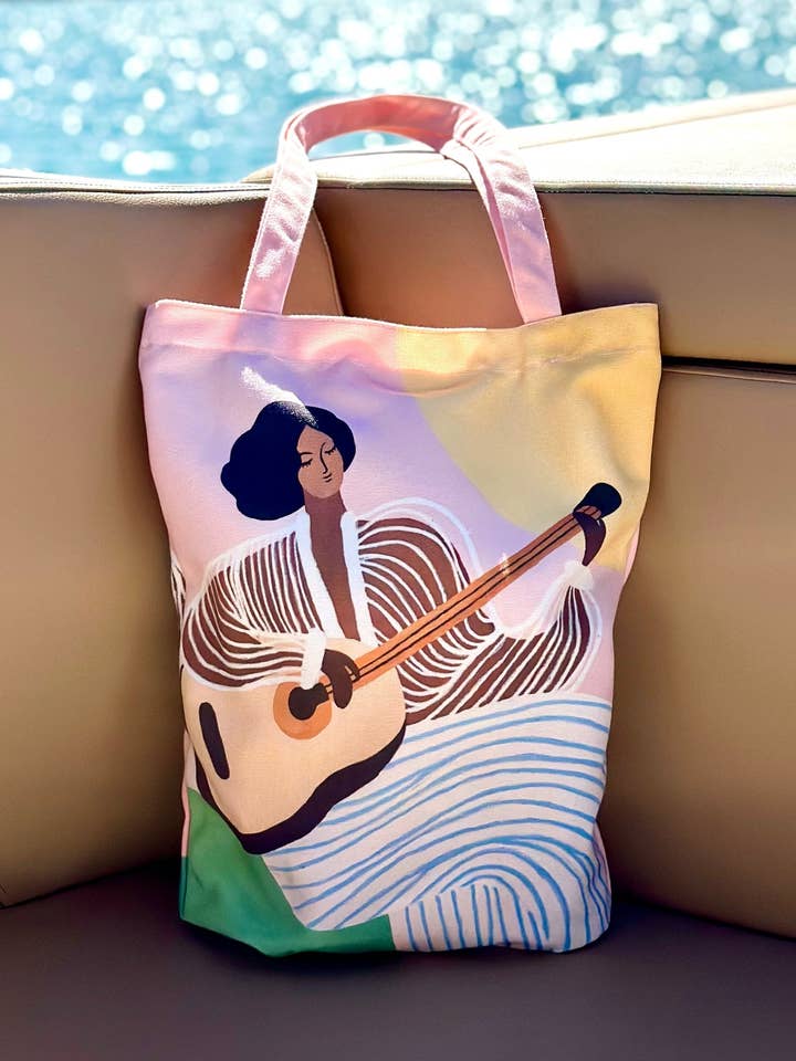 "Ukulele Girl" Tote Bag – Inspired by Hawaii 🌊 for wholesale by Angela Wan Art