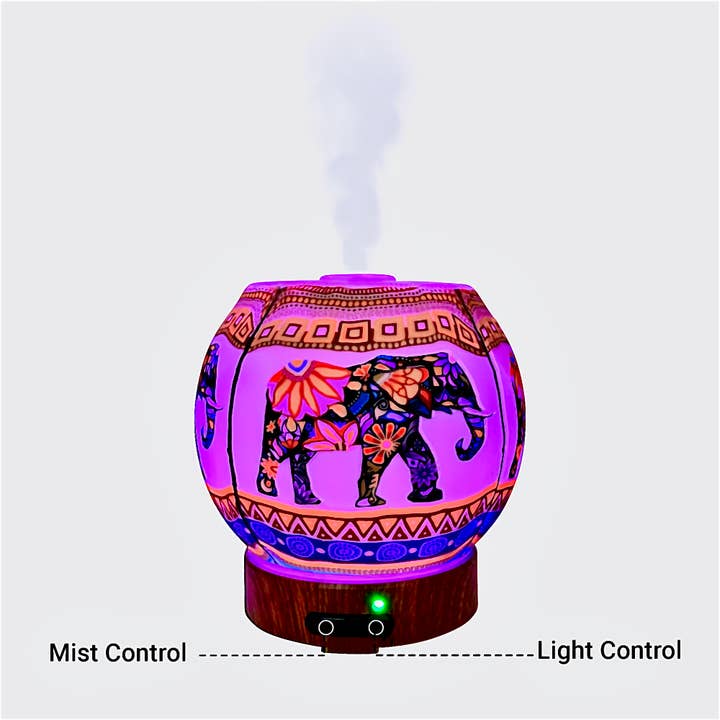 Himalayan CrystalLitez & EssentialLitez - Wholesale Electronic Diffuser - EssentialLitez Essential Oil Diffuser (ETHNIC ELEPHANT)