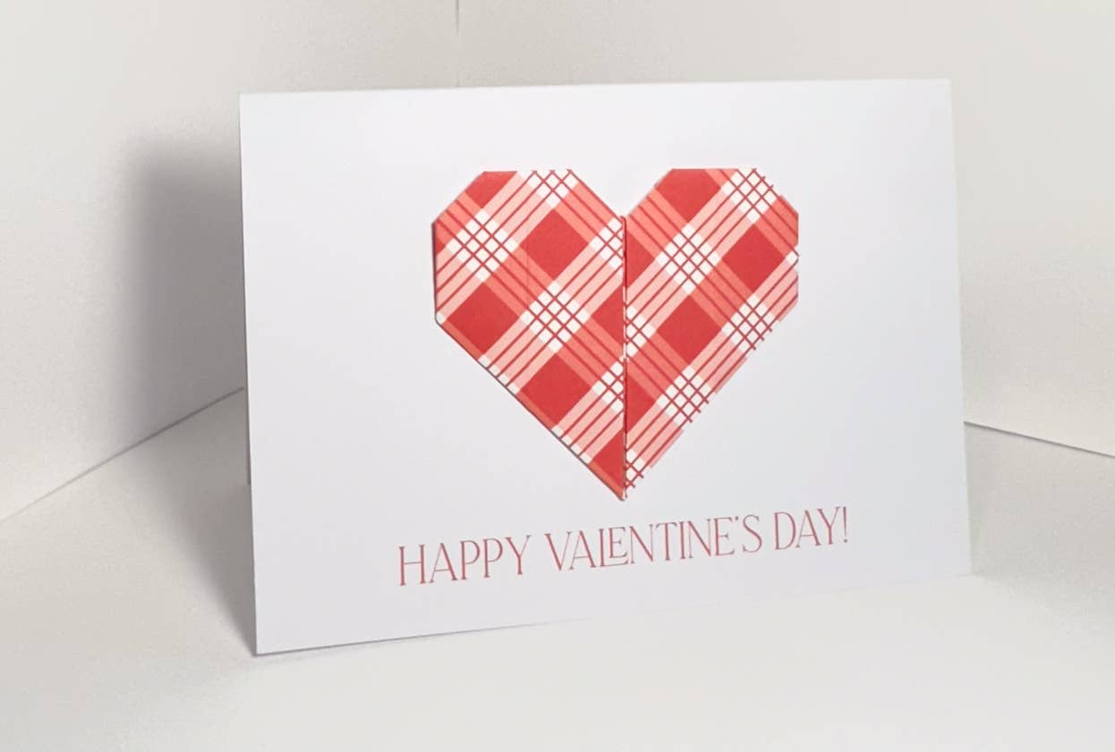 Handmade Aloha Kauai - Wholesale Everyday Greeting Card - Handmade Orgami Heart Card - Palaka Print5