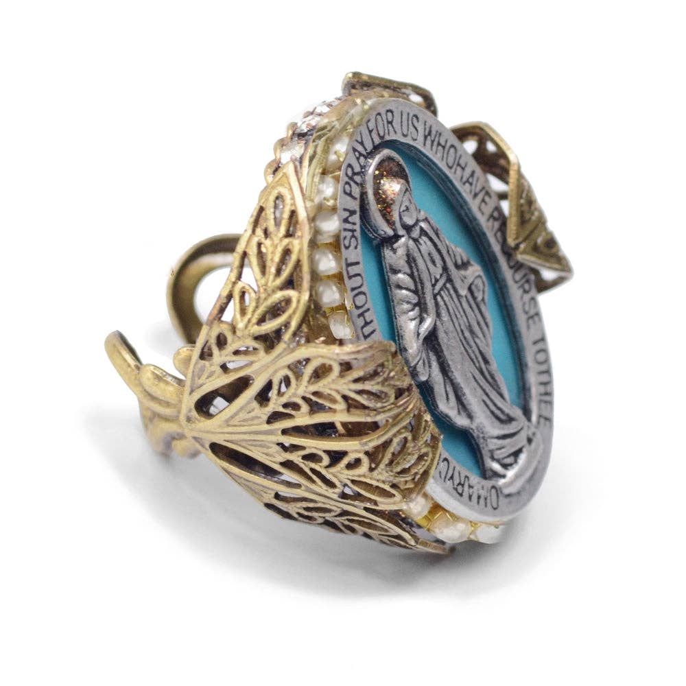 Sweet Romance Jewelry - Wholesale Cocktail/Statement Ring - Queen of Miracles Our Lady Virgin Mary Madonna Ring2