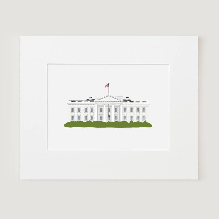 Matted Art Print, White House for wholesale by Doster Paper Co.