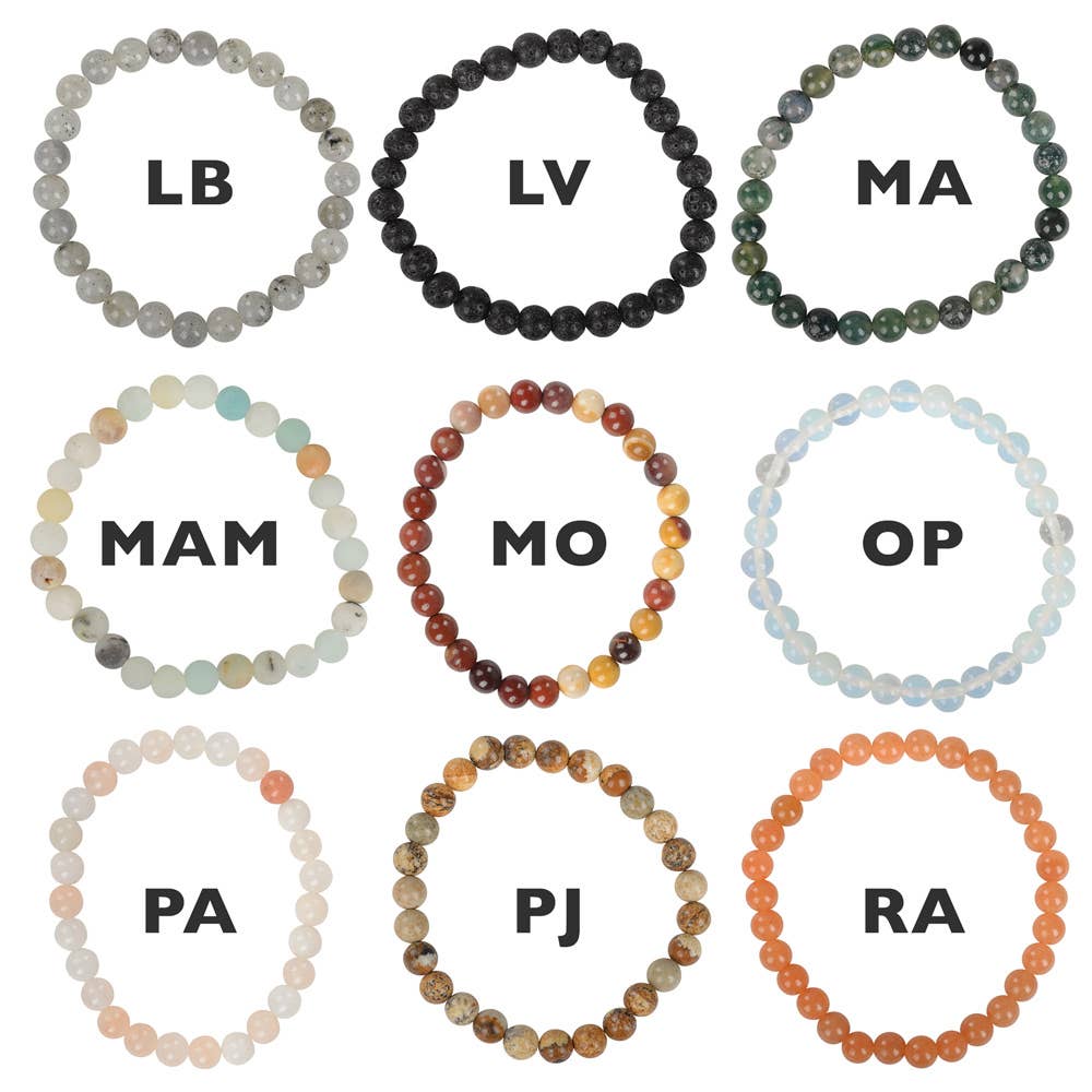 Benjamin International - Wholesale Beaded Bracelet - 6mm Crystal Gemstone Stretch Bracelets2