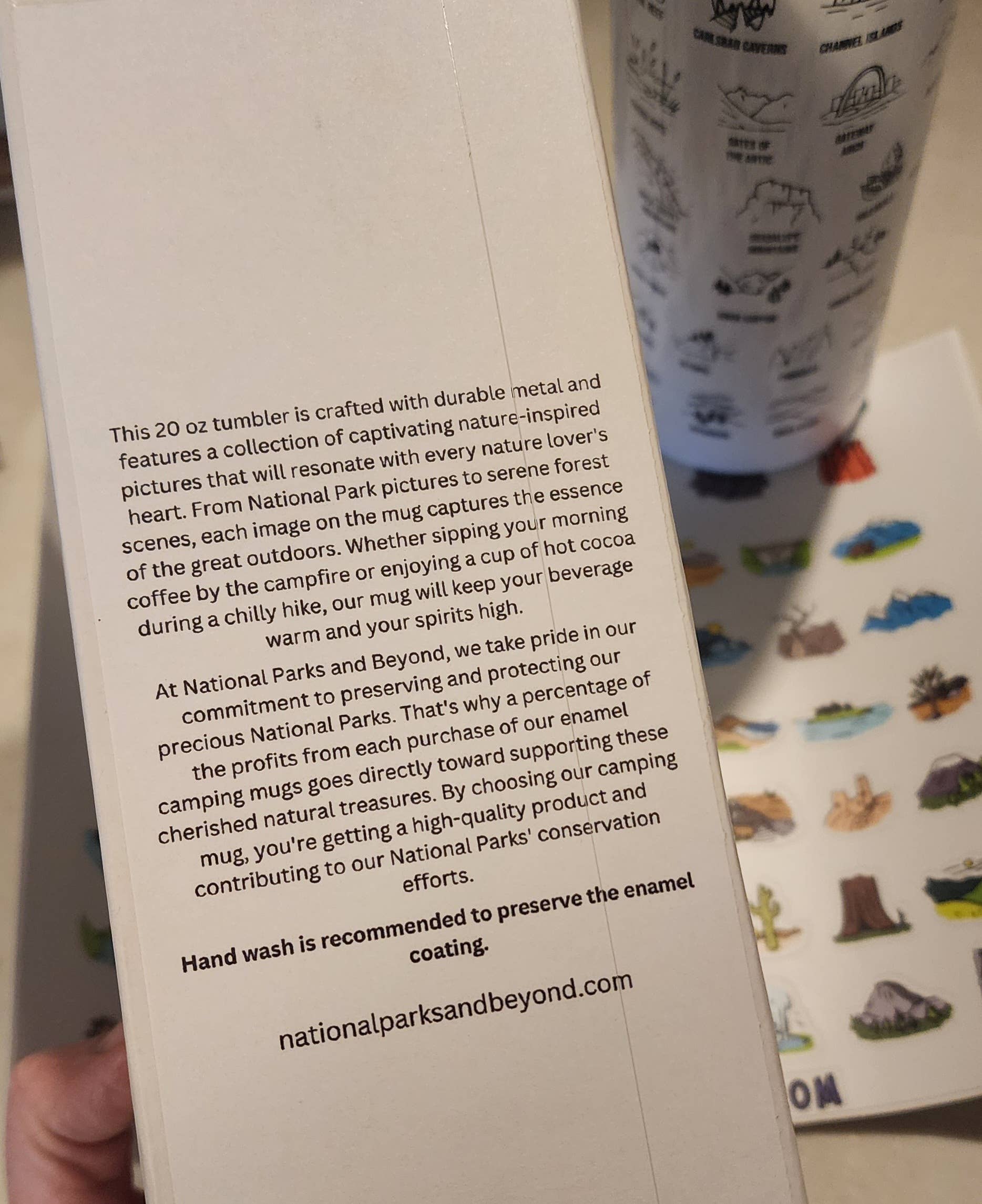 National Parks and Beyond - Wholesale Insulated Mug/Tumbler - National Parks Checklist 20 oz Metal Tumbler8