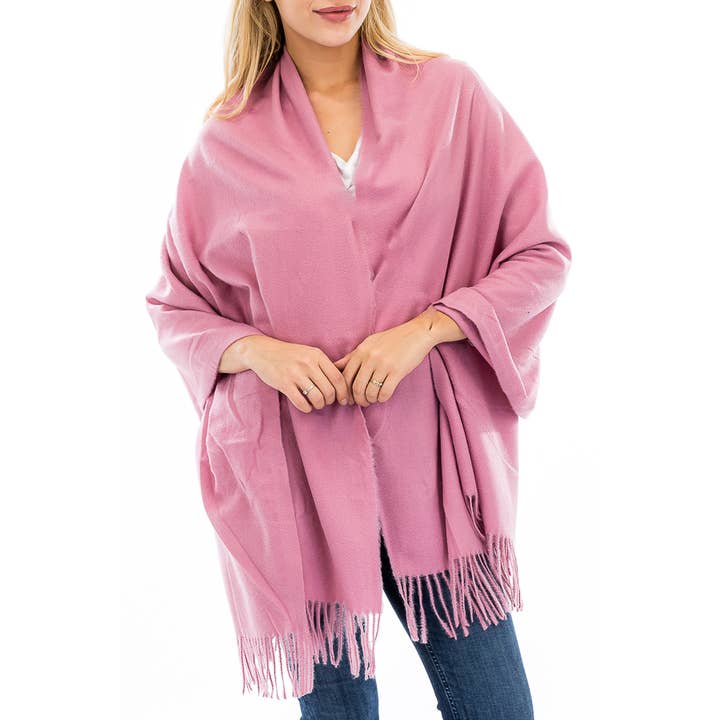 Cap Zone - Wholesale Scarf - Women's - Oversized Virgin Wool Sky Cashmere Oblong Wrap Shawl Scarf