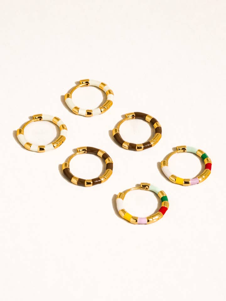 Avielle 18K Guld Vintage Emalj Creolörhänge för wholesale av Flânerie by MAIQ