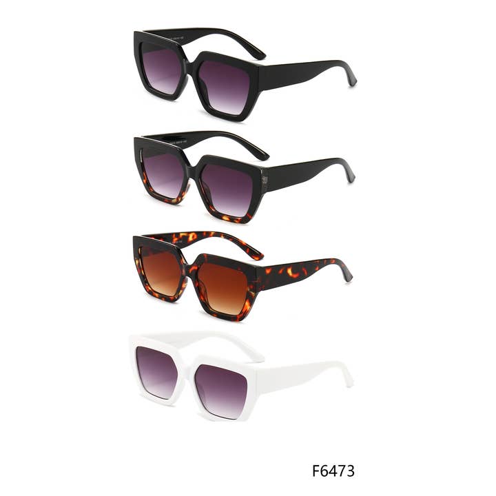 Women's Fashion Sunglasses 12 Pairs Color Assorted F6473 for wholesale by Trio Trading