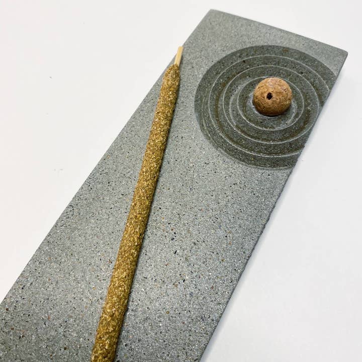 NATURAL BY HAGELSIEB - Wholesale Incense Holder - LONG CONCRETE INCENSE BURNER
