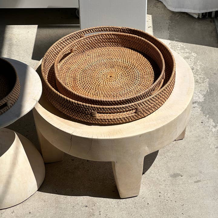 Office Objets - Wholesale Basket - Set of three handcrafted Indonesian wicker baskets in natural rattan (caramel)29