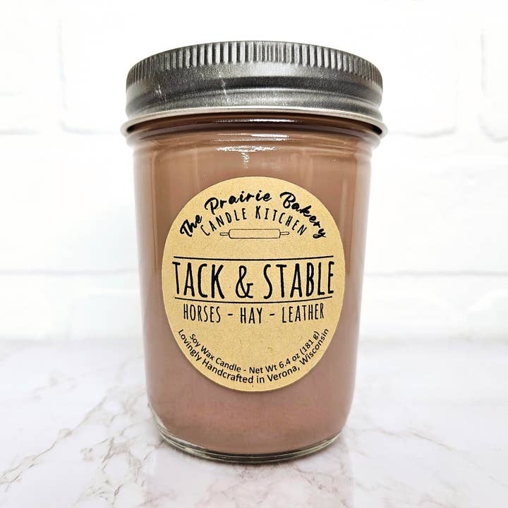 The Prairie Bakery Candle Kitchen LLC - Wholesale Jar/Filled Candle - Tack & Stable | Horse Hay Leather Scented Soy Wax Candle