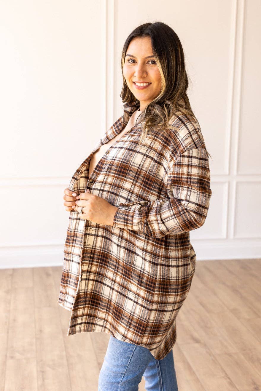Marron Robe en flanelle Toasty Timber en vente sur Faire2