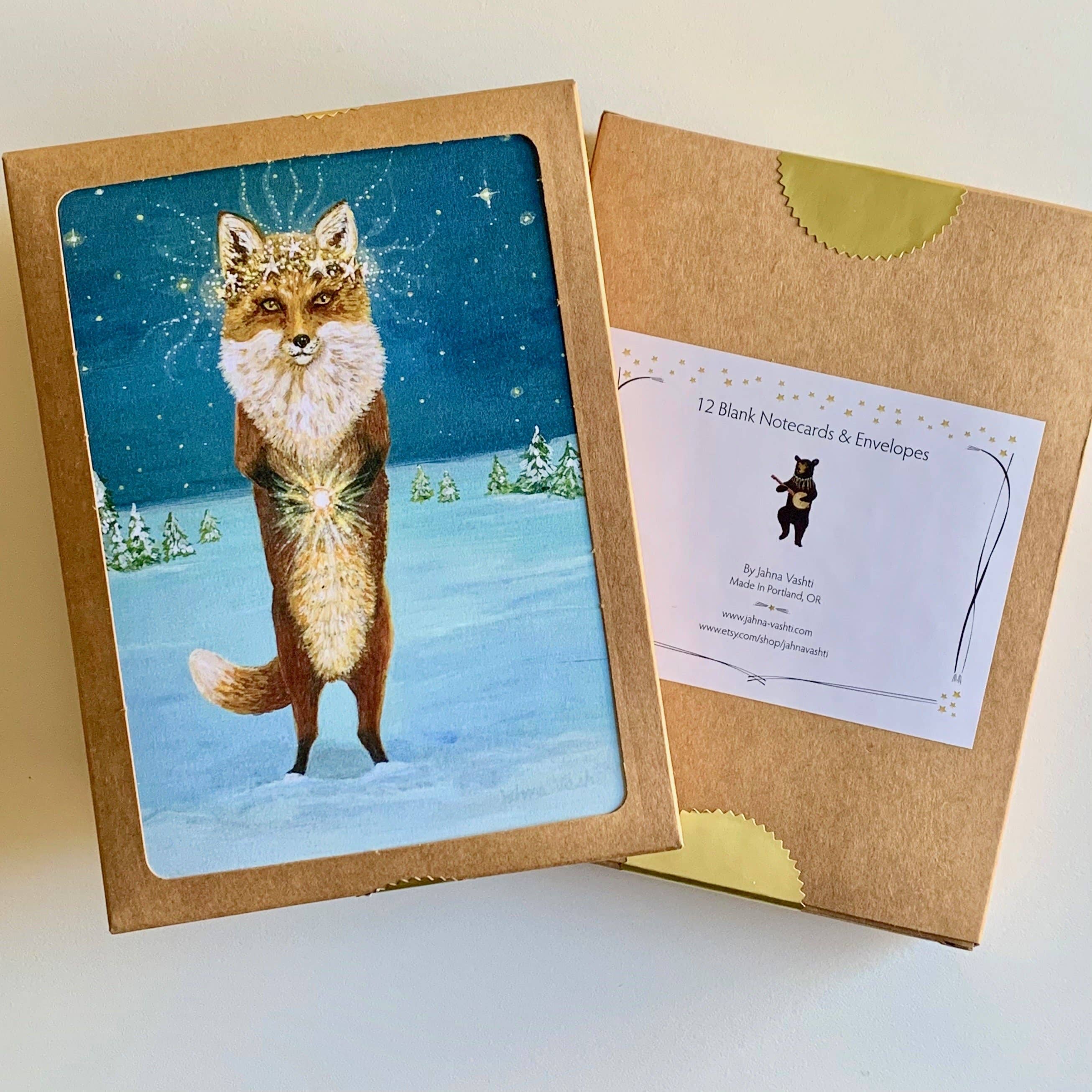 Jahna Vashti - Wholesale Season's Greetings Card - "Star Collector" Boxed Holiday Christmas Cards / Sets of 6 or 124