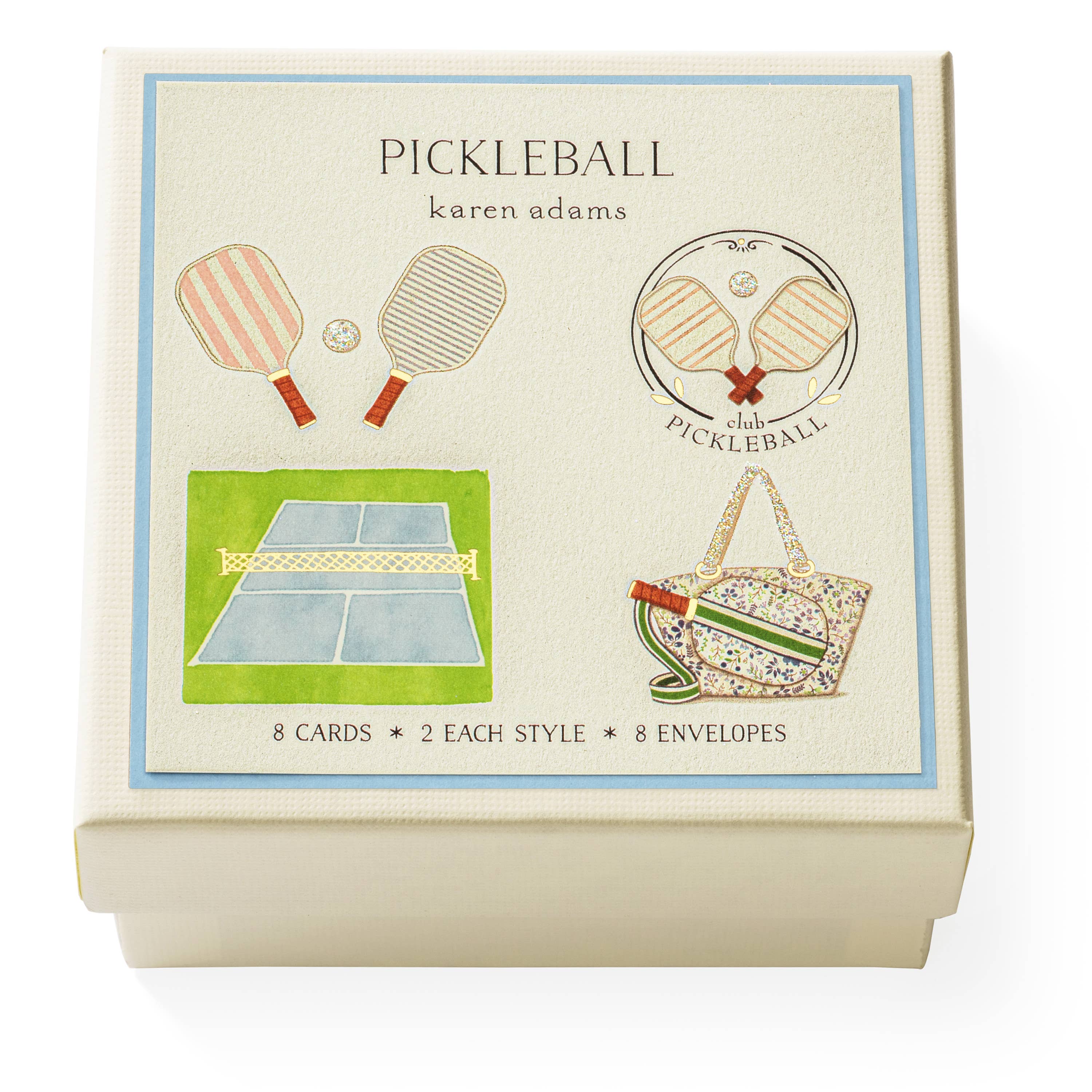 Karen Adams Designs - Vente Carte de vœux classique - Boîte-cadeau individuelle Pickleball1