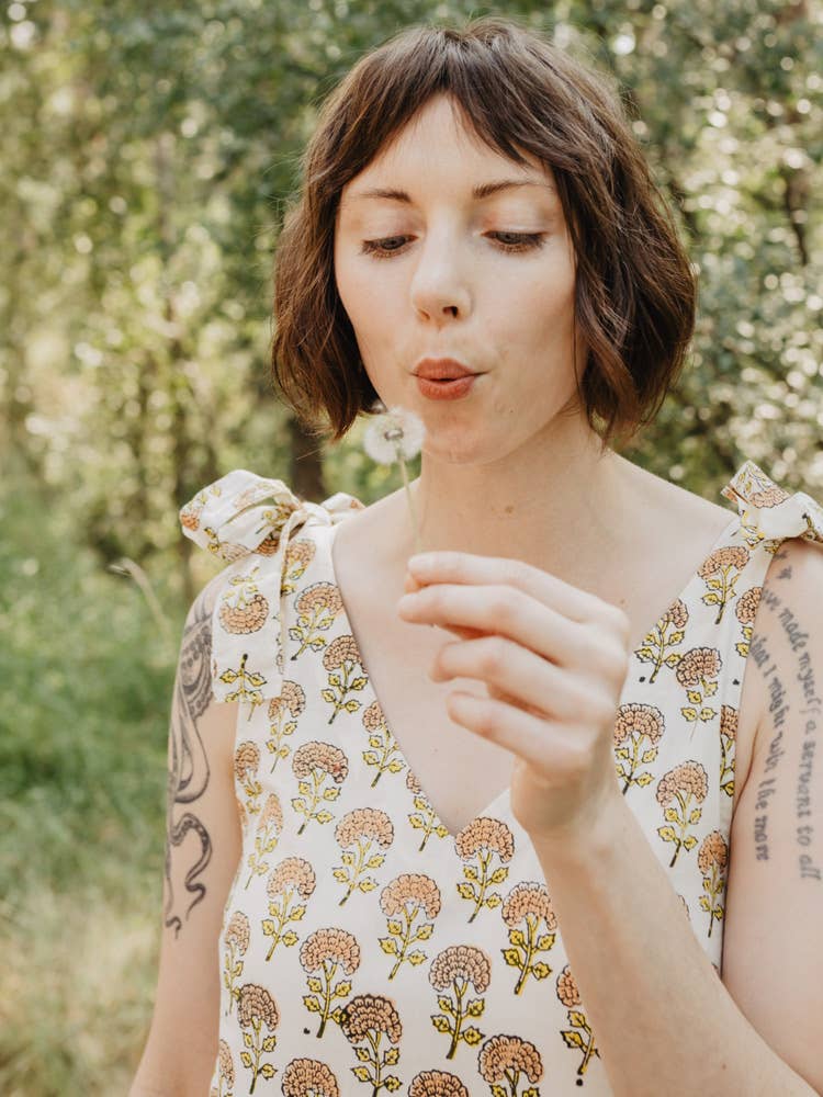 Mata Traders - Venta al por mayor Vestido - Mujer - Vestido escalonado Lorelei Marigold1