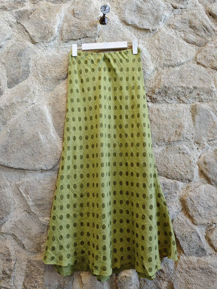 Linen & More – Großhandel Rock – Damen – Punkte-Rock aus 100 % Leinen2