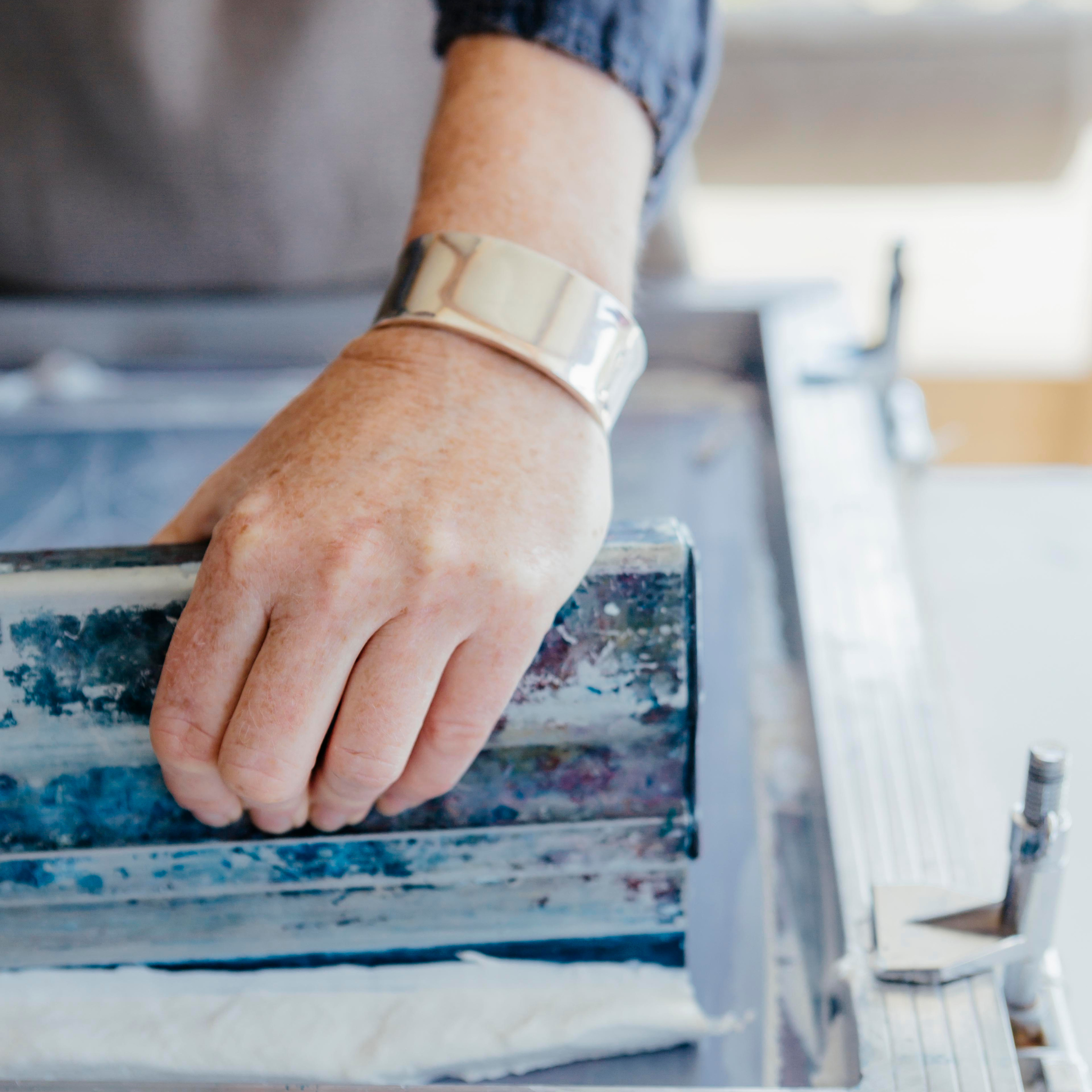Helen Round - hand printed linen and bamboo wellness - Wholesale Tea Towel - Linen Tea Towel Hand Printed Fish Design - Kitchen Towel4