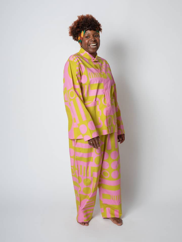 Irregular Sleep Pattern – wholesale Jacket – Women's – Paradox Pyjama Jacket in Wasabi2