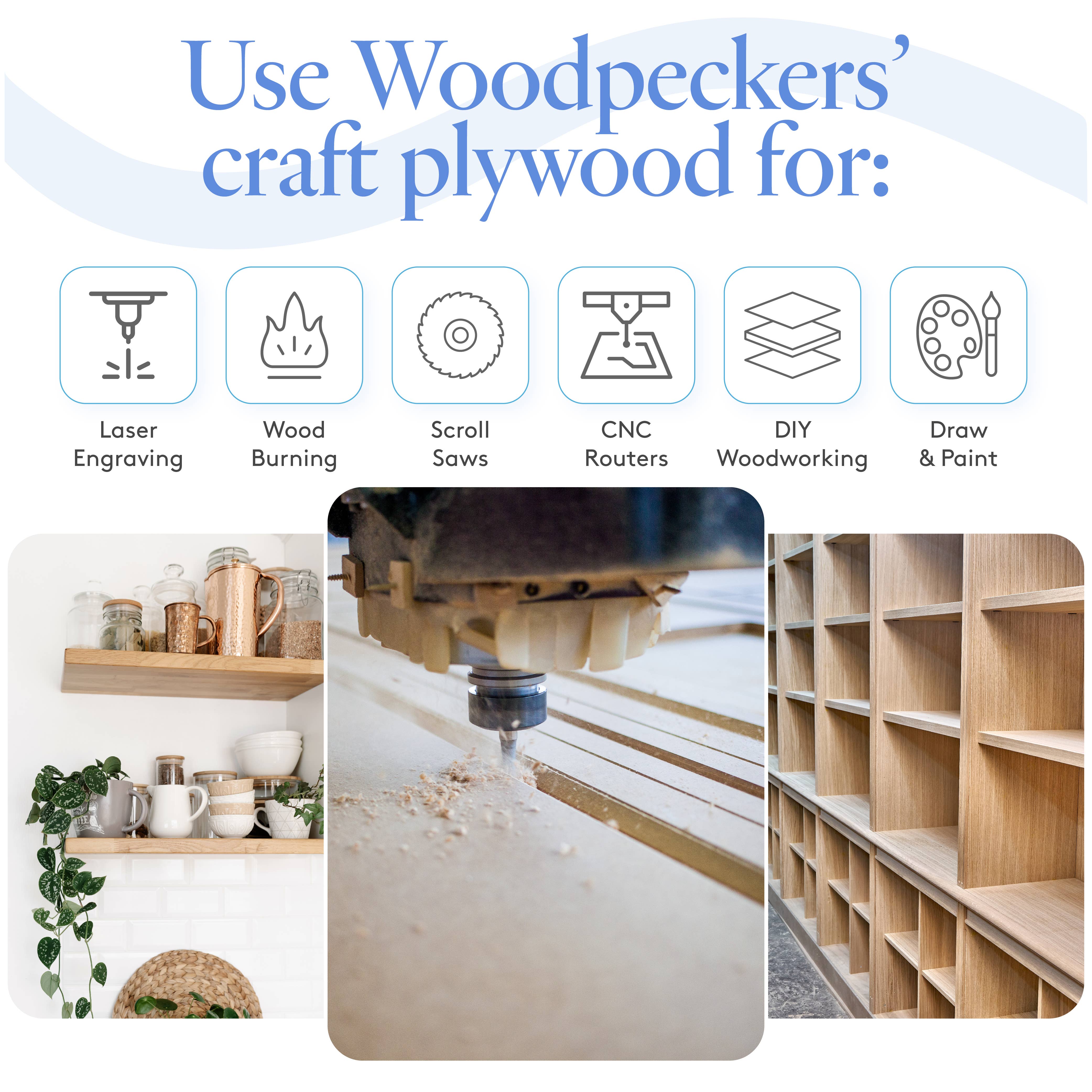 Woodpeckers Crafts - Wholesale DIY Craft Kit - Baltic Birch Plywood (Choose Your Size)25