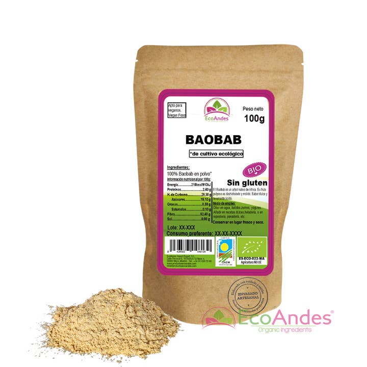 Baobab powder 100g - ORGANIC for wholesale by ECOANDES