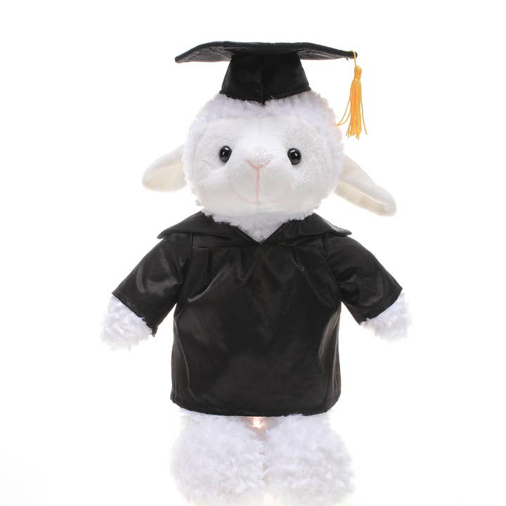 Graduation Animals--Sheep 11" with custom imprint for wholesale by Plushland