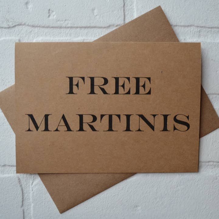 Free Martinis | groomsmen proposal card | wedding party for wholesale by This & That Creations, INC.