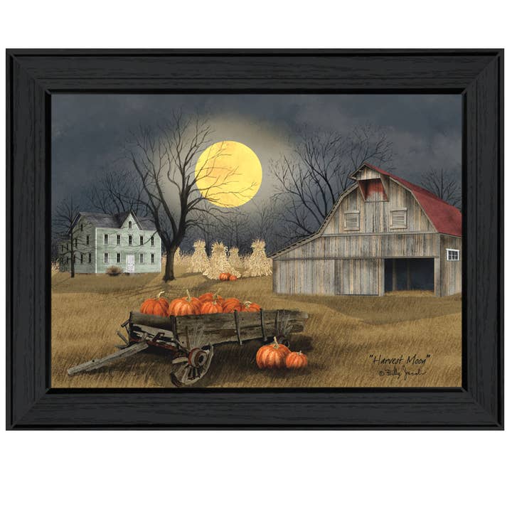 Décoration murale encadrée noire « Harvest Moon » de Billy Jacobs pour la vente par Trendy Decor 4U