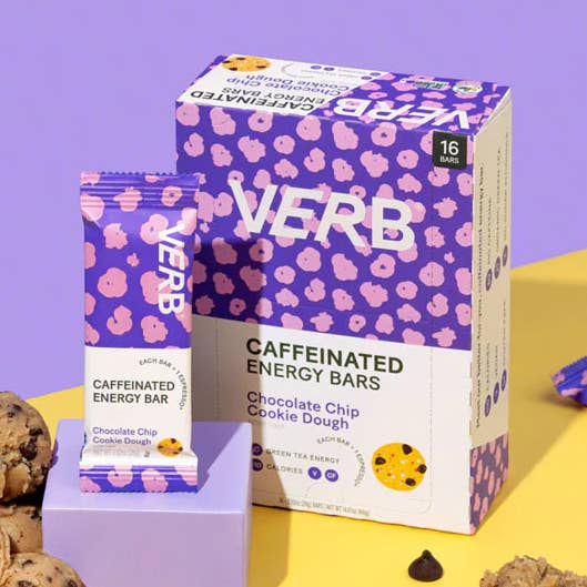Snack-bar contenant de la caféine, pâte à biscuits aux pépites de chocolat pour la vente par Verb Energy