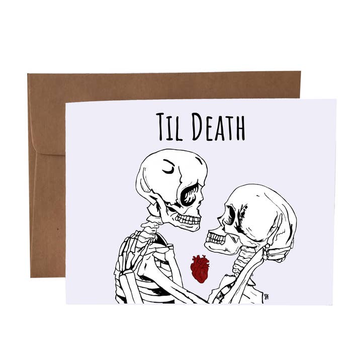 Til Death Skeletons in Love Carte de vœux pour la vente par SKP ink