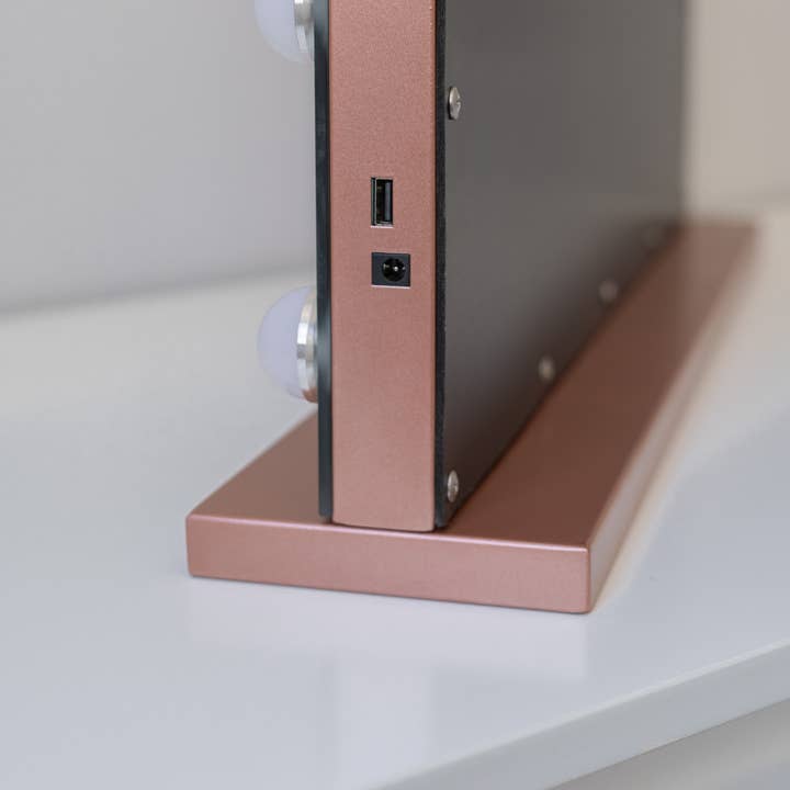 Flamingueo - Vendita all'ingrosso Specchi da trucco - Specchio rosa oro con 15 luci LED Hollywood e 3 modalità di illuminazione4