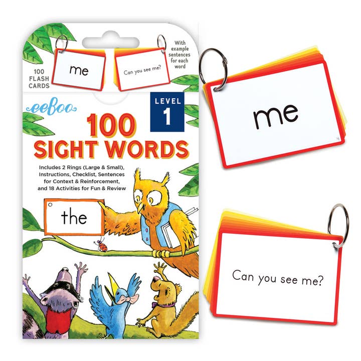Bobangles - Wholesale Learning Cards - Kids & Baby - eeBoo Flash Cards - 100 Sight Words - Level 1