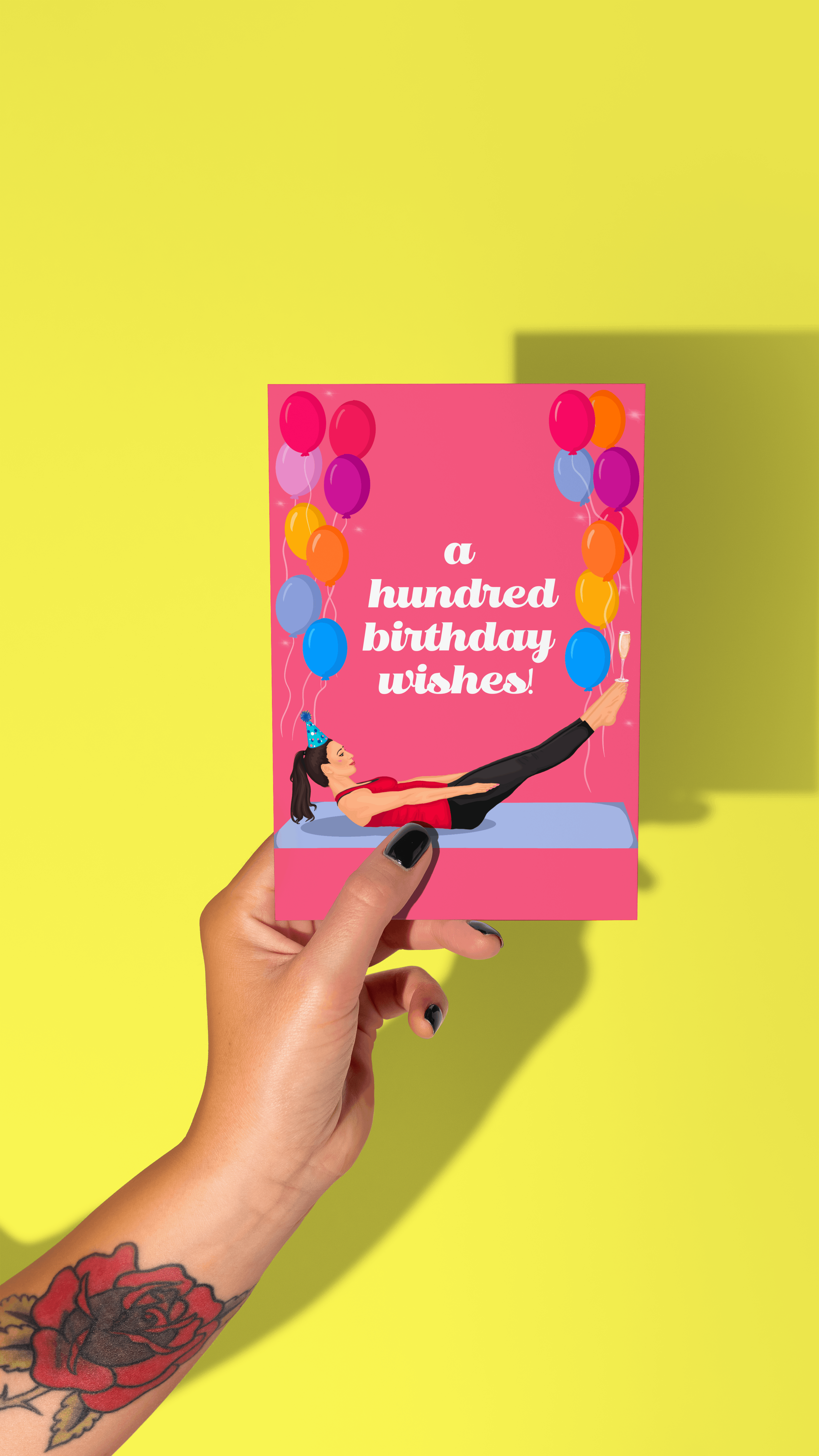 by Rosybum - Wholesale Birthday Card - A Hundred Birthday Wishes Pilates Birthday Card1