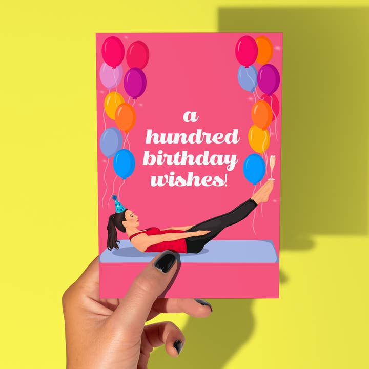 by Rosybum - Wholesale Birthday Card - A Hundred Birthday Wishes Pilates Birthday Card1