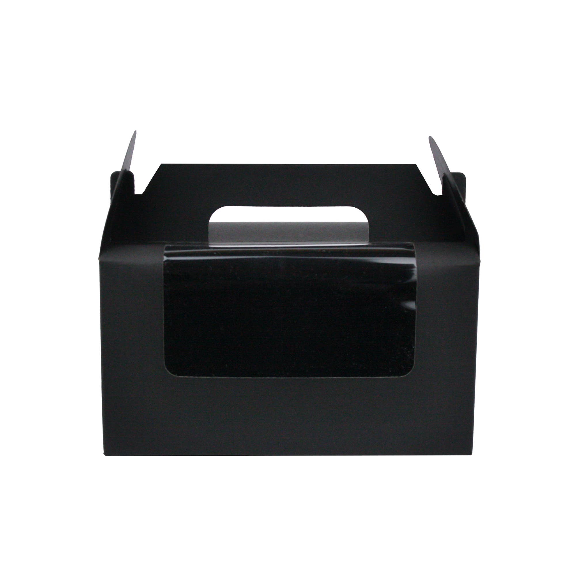 Emartbuy – wholesale Gift box – Pack of 12 Black Kraft Box Bag with Clear Window & Handle1