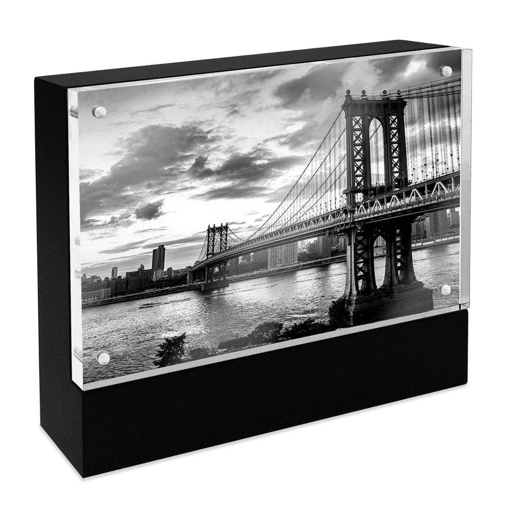 Isaac Jacobs International - Wholesale Picture Frame - Isaac Jacobs Wood Block Magnetic Acrylic Picture Frame0