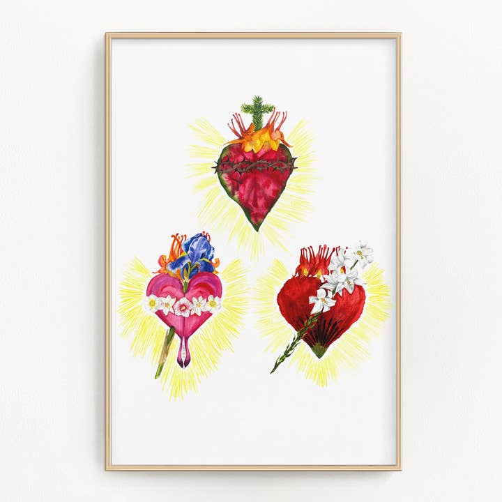 BOTANISCHE HERZEN DER HEILIGEN FAMILIE (PORTRAITORIENTIERUNG) für den Großhandel von Rose Harrington