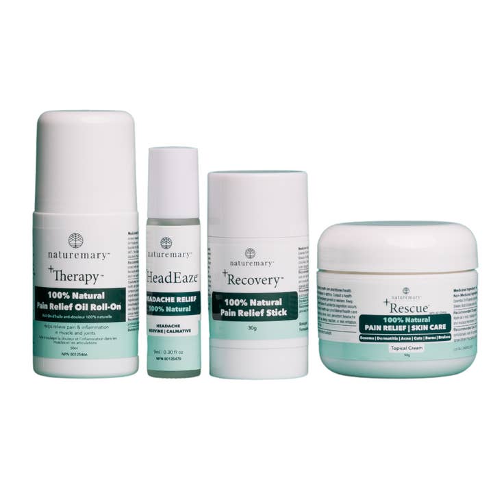 PACK D'ÉCHANTILLONS DE SOULAGEMENT DE LA DOULEUR - 4 UNITÉS pour la vente par NatureMary