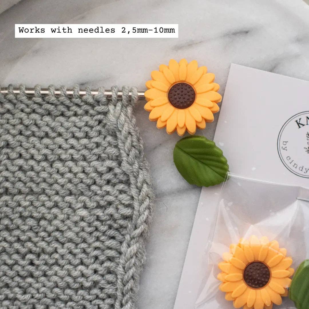 KNITS by ce AB – Artigos de tricô/crochê por atacado – Protetores de Pontas para Agulha - Conjunto Girassol7