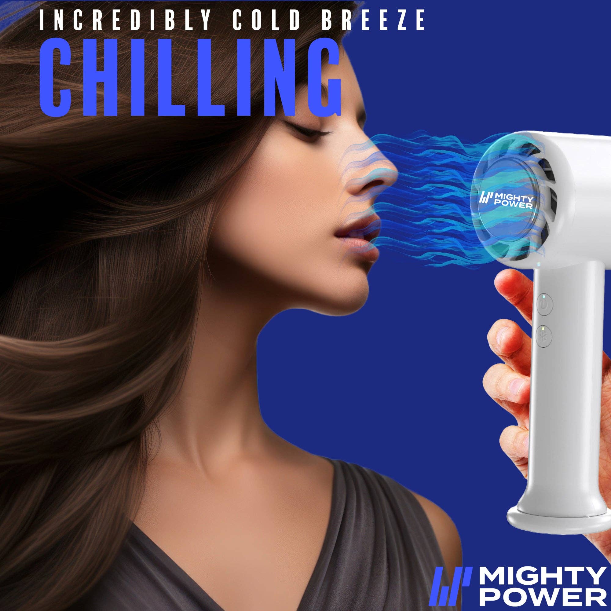 ShopBobbys - Wholesale Handheld Electric Fan - MIGHTY POWER Rechargeable AC Ultra Cooling Handheld Fan, White, 6.5 Inches7