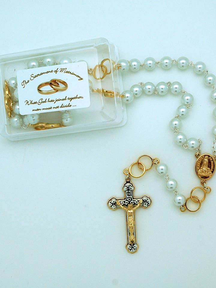 PMT403 - Rosario de Novia Perlas de Vidrio para venta al por mayor de Contreras Designs