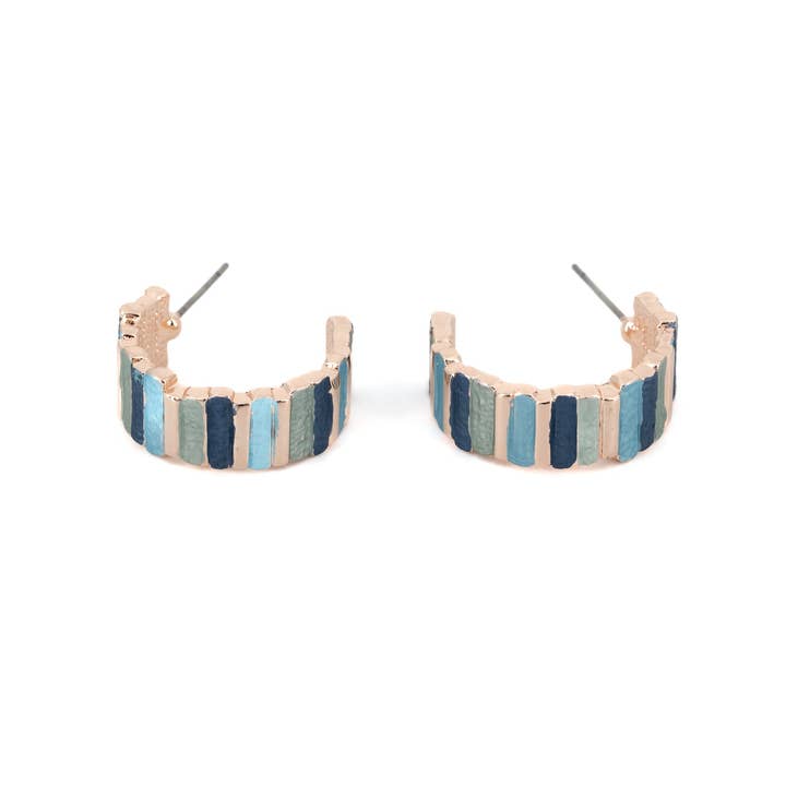 Semicircle earrings with fine bars for wholesale by KLK