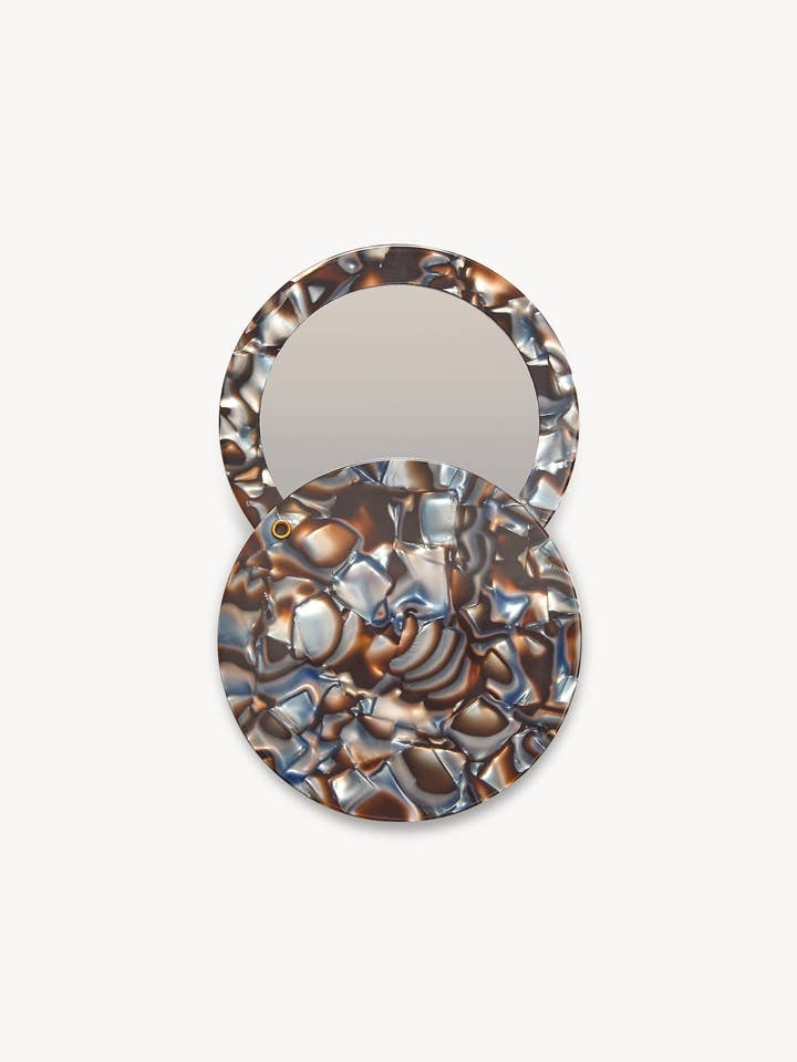 Circle Mirror in Blue Horn for wholesale by MACHETE