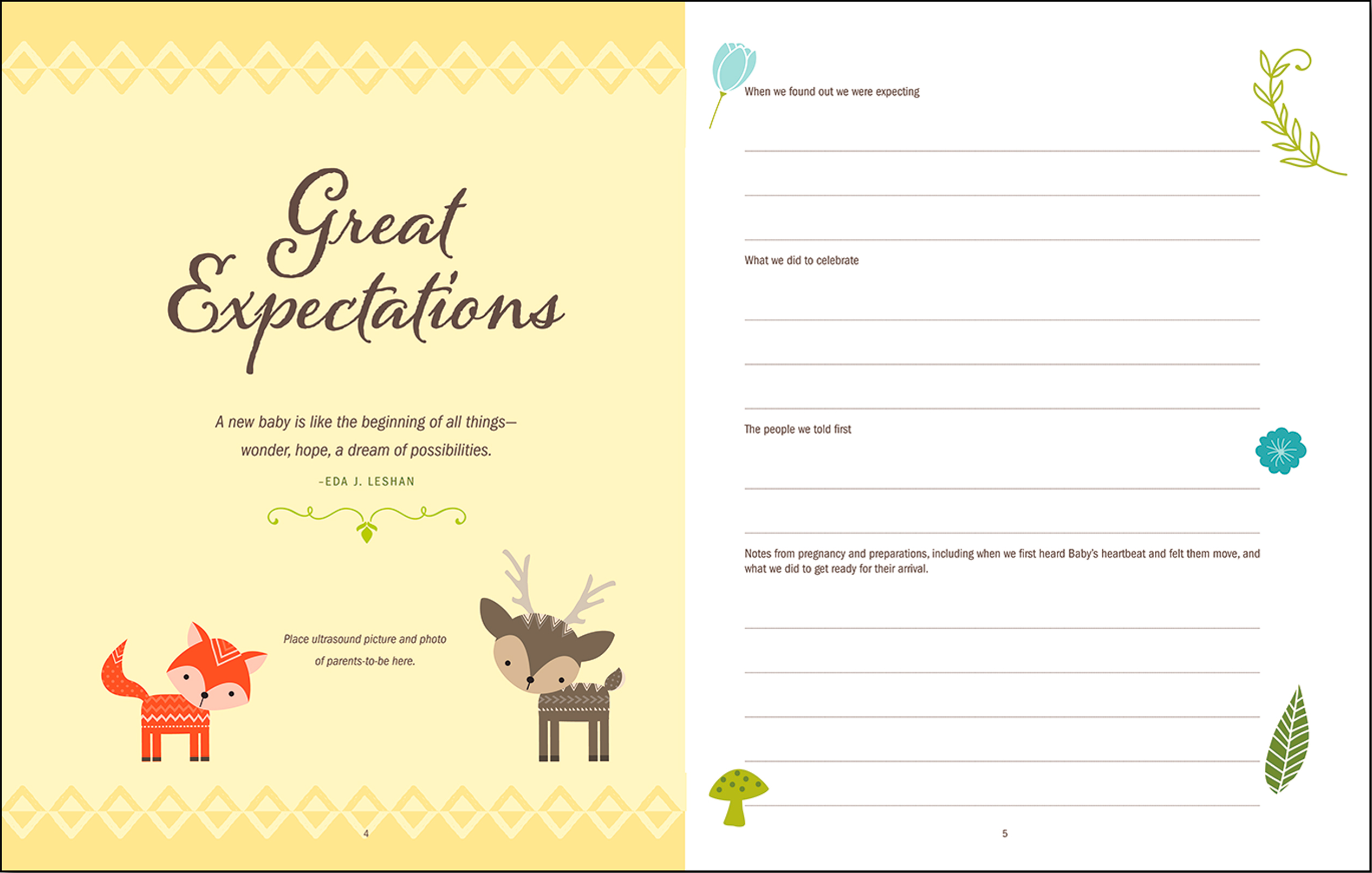 Peter Pauper Press - Wholesale Memory Book - Kids & Baby - Baby's Book: The First Five Years (Woodland Friends)3